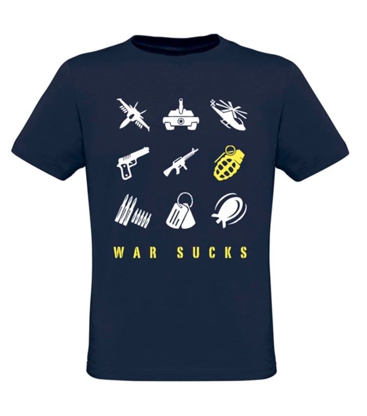 Image of "WAR SUCKS" limited edition  t-shirt Navy blue MAN