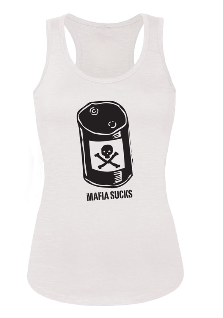 Image of "MAFIA SUCKS JAR" Tank Top white WOMAN