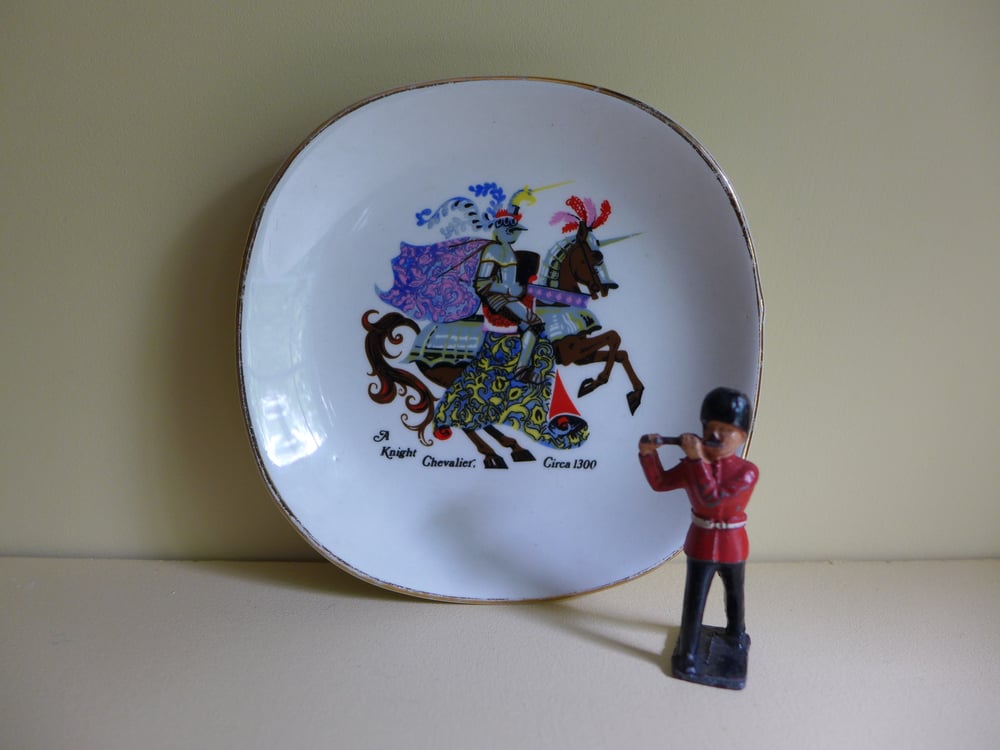 Image of **SPRING SALE** Vintage Falcon Ware 'A Knight Chevalier' Porcelain Dish