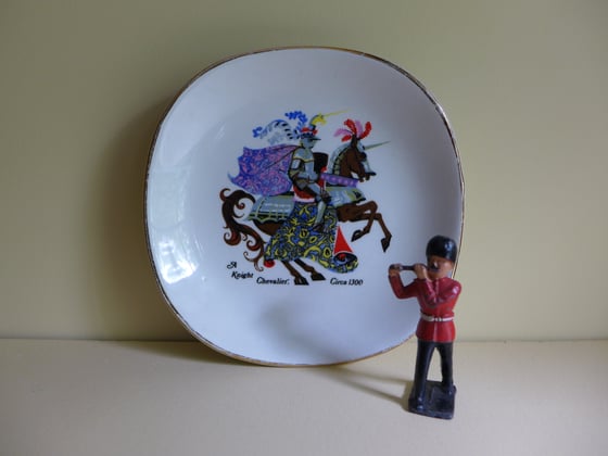 Image of **SPRING SALE** Vintage Falcon Ware 'A Knight Chevalier' Porcelain Dish