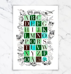 Image of Alfabetplakat med dine bilder - fem fargealternativer!