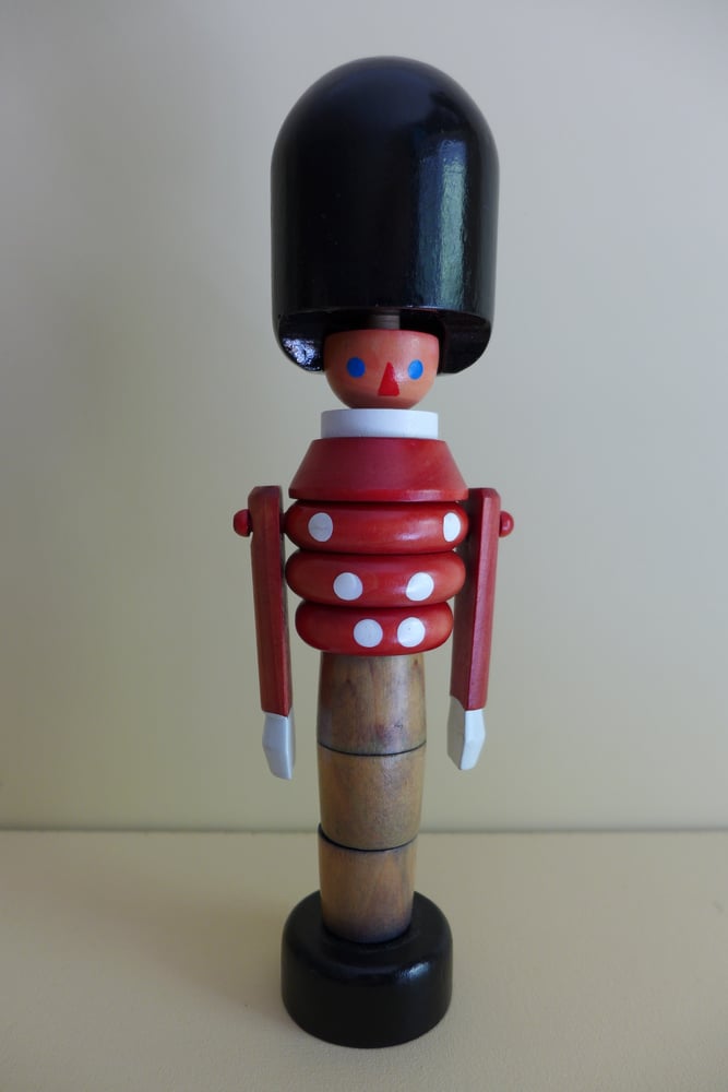 Image of **SPRING SALE** Charming Vintage 1970's Wooden Stacking Soldier