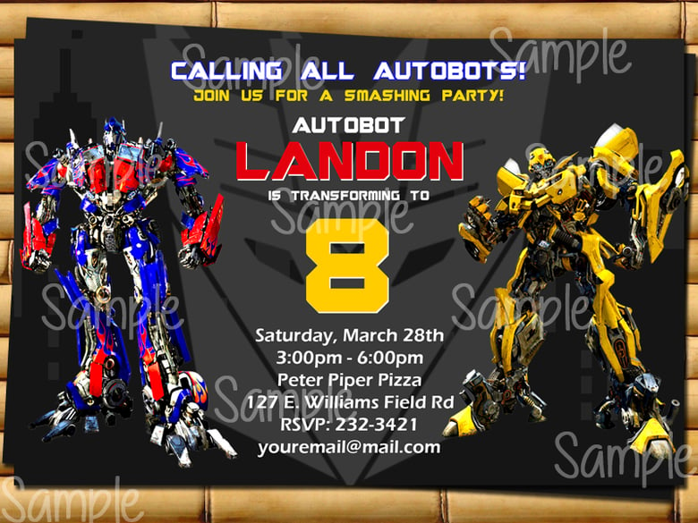 Image of Transformers Printable Birthday Invitation - Digital File