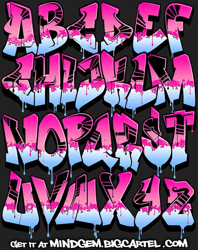 Image of Graffiti Font - Pink Power