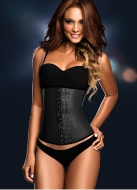 Classic Latex 9 Steel boned Waist Training Corset- Black