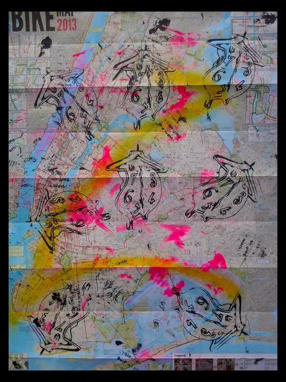 Image of Original Silk Screen. Salvador Dali. Persistence of memory. 