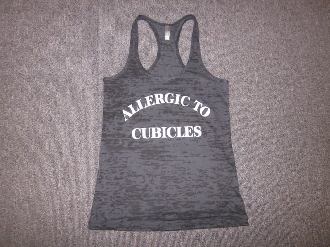 Image of Women's Black Racerback Burnout Tank Top