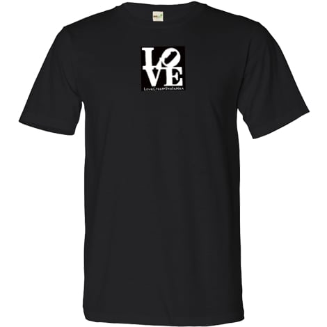 Image of "LOVE SKATE" LOVECREEM ORIGINAL BLACK/WHITE  SKATEBOARD GRINDWAX T-SHIRT