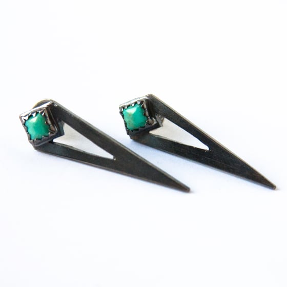 Image of Turquoise Spike Studs 