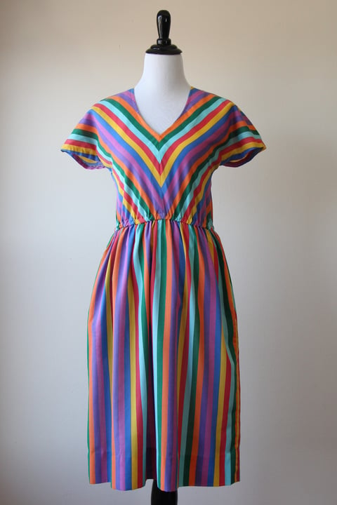 Image of SOLD Chevron Rainbows Dress