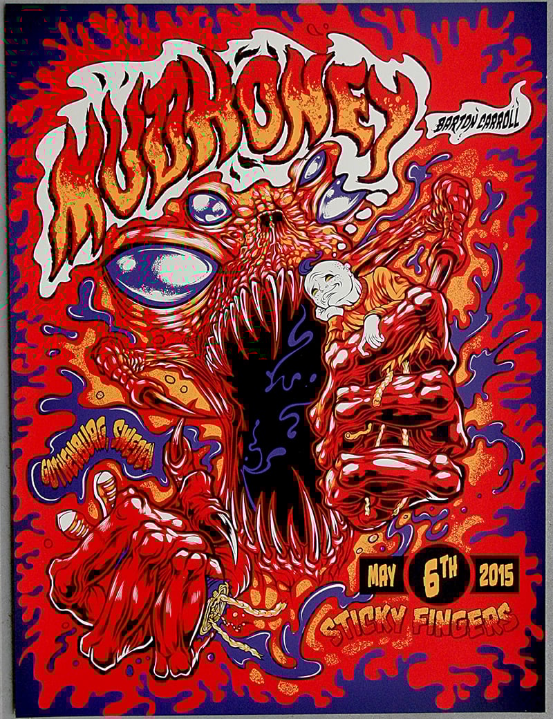 GRIMB style②:イベントポスター MUDHONEY w/Barton Carrol Gig Poster / Zombie Yeti