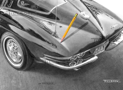 Image of "1963 Corvette Sting Ray" Signed & Numbered 20x24 Giclee' Print