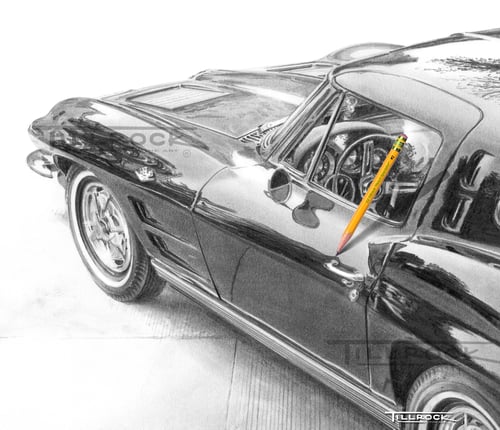 Image of "1963 Corvette Sting Ray" Signed & Numbered 20x24 Giclee' Print