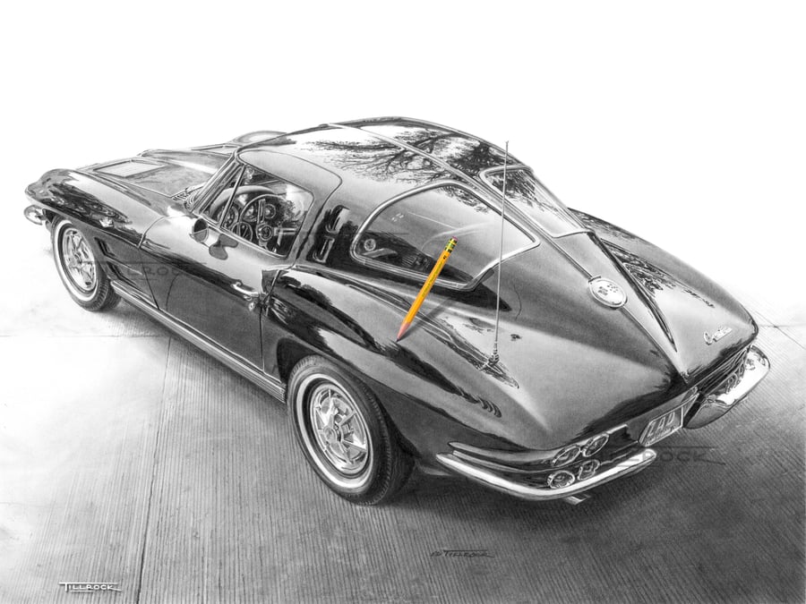 Image of "1963 Corvette Sting Ray" Signed & Numbered 20x24 Giclee' Print