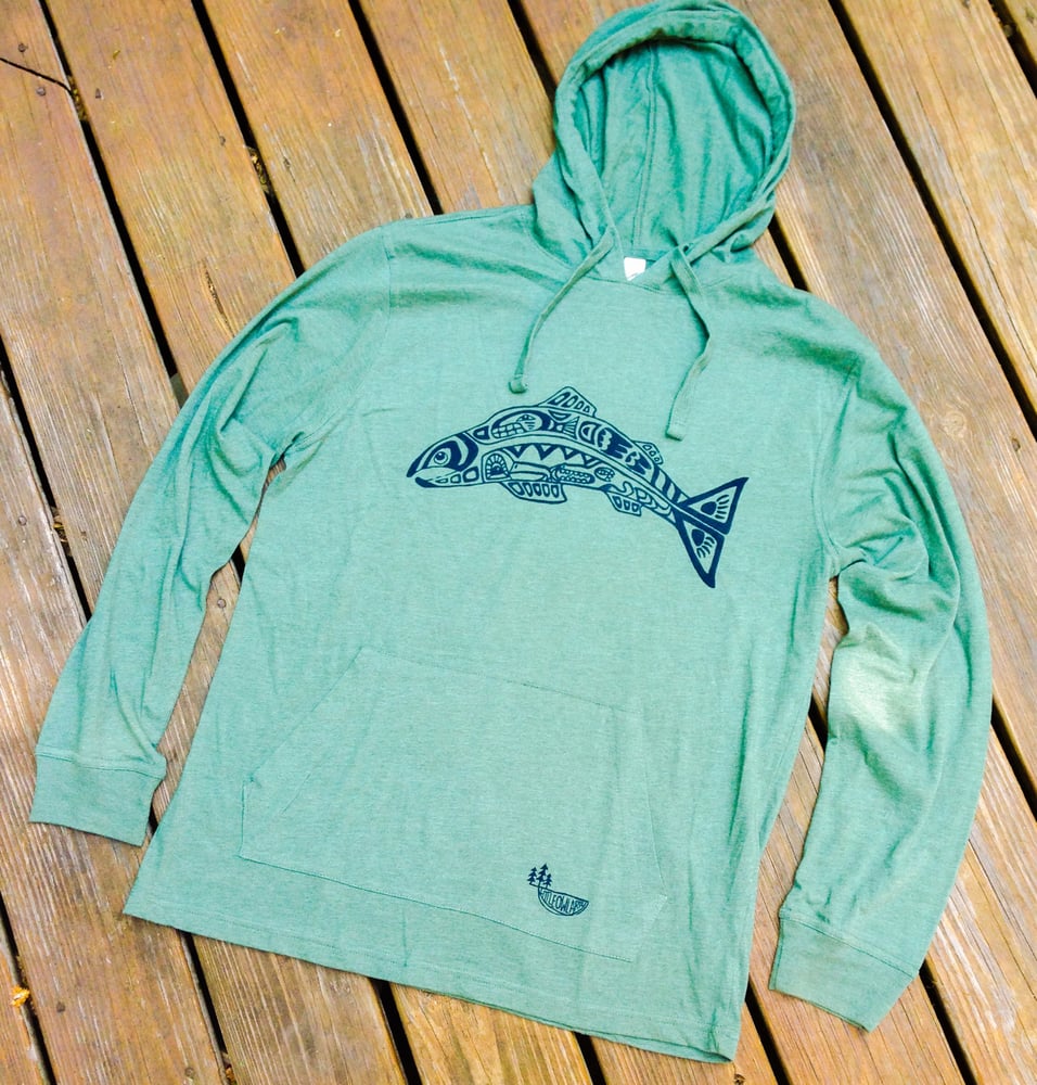 Image of +Salmon Spirit+ Unisex organic cotton hoodie