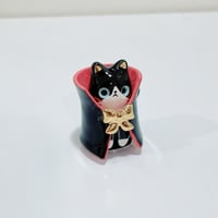 Image 3 of Count Dracula tuxedo cat ceramic figurine