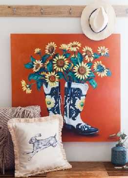 Image of "Sunflower Boots" Canvas Gicleé