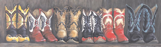 Image of "Bronco's Boots" Canvas Gicleé