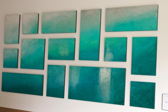 Image of 'ETHEREAL SEA' | Ombre Wall Art | Abstract Painting | Blue Wall Art | Original Painting for Sale