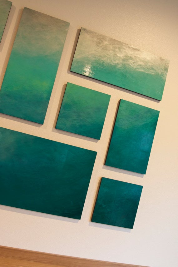 Image of 'ETHEREAL SEA' | Ombre Wall Art | Abstract Painting | Blue Wall Art | Original Painting for Sale