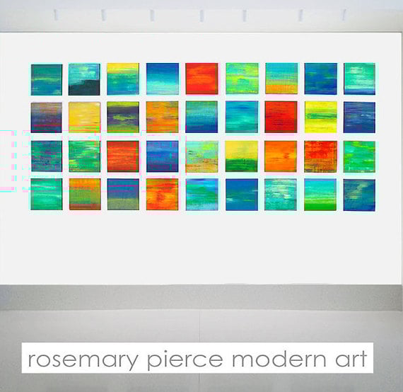 'COLOR BLENDS' Painted Wood Wall Sculpture Installation Custom Art