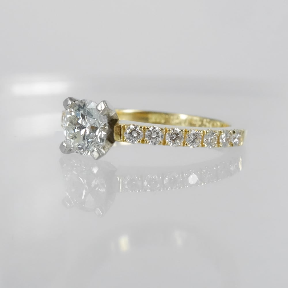 Image of PJ4501 yellow gold diamond engagement ring