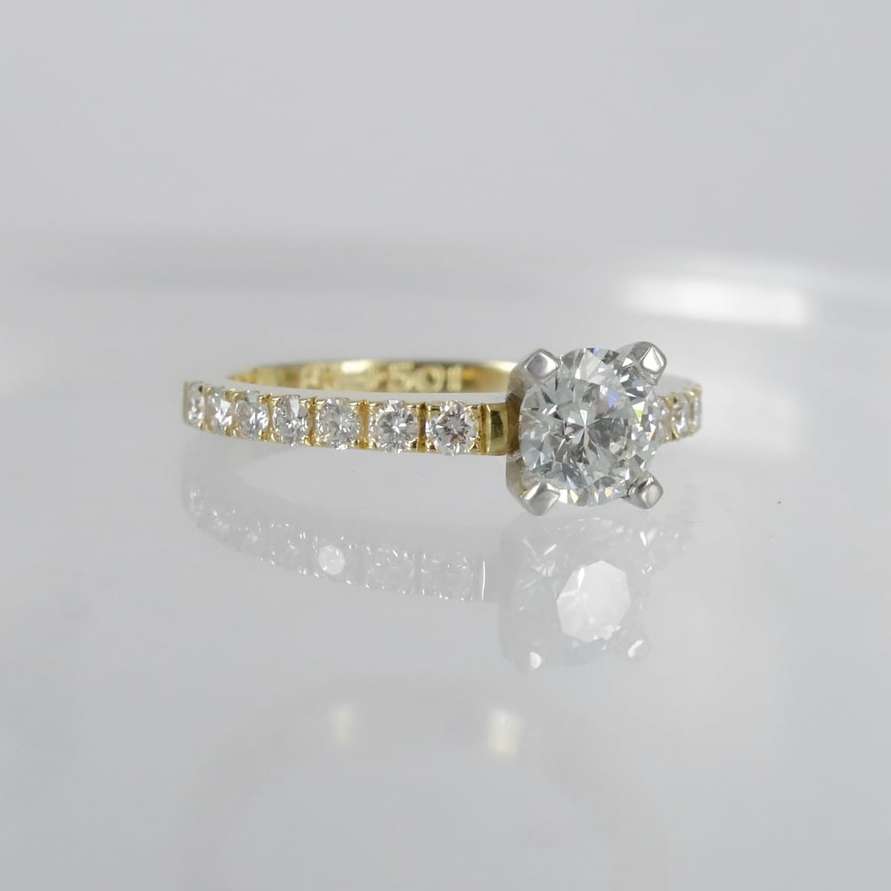 Image of PJ4501 yellow gold diamond engagement ring