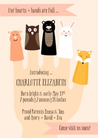 Hand Puppet Baby Announcement