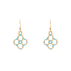 Image of Turquoise Clover Earrings Gold