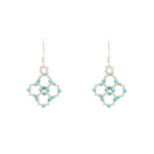 Image of Turquoise Clover Earrings Silver