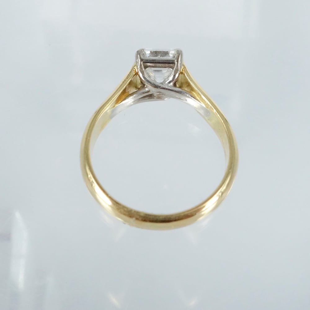 Image of 18ct yellow gold Asscher cut diamond engagement ring