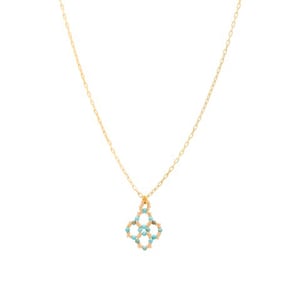 Image of Turquoise Clover Pendant Gold
