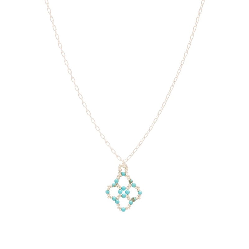 Image of Turquoise Clover Pendant Silver