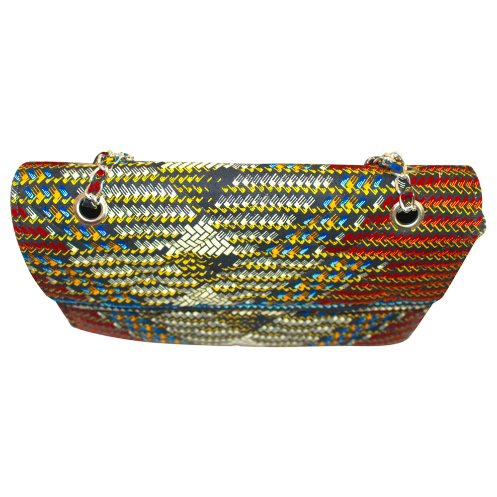 Image of Lines: Quilted African Wax Print Bag