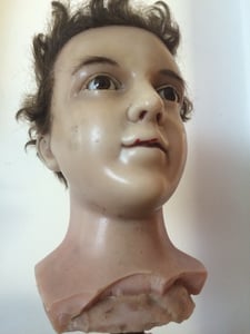 Image of antique victorian wax head of a child