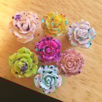 Splatter Rose Plugs (sizes 0g-1 1/2)