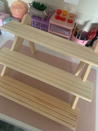 Image 2 of 3 tier wooden display