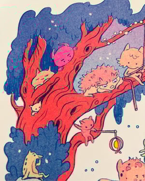 Large Bedtime Story Risograph Print