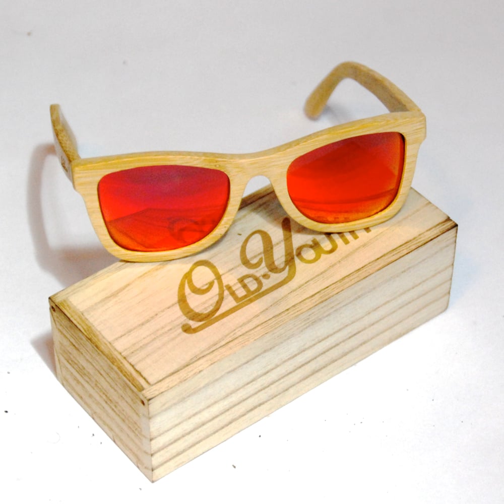 Image of Cardinal Red "Paradise" Wooden Sunglasses