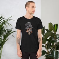 Image 1 of Black Fungus Mycology Inspired Colorful Unisex t-shirt