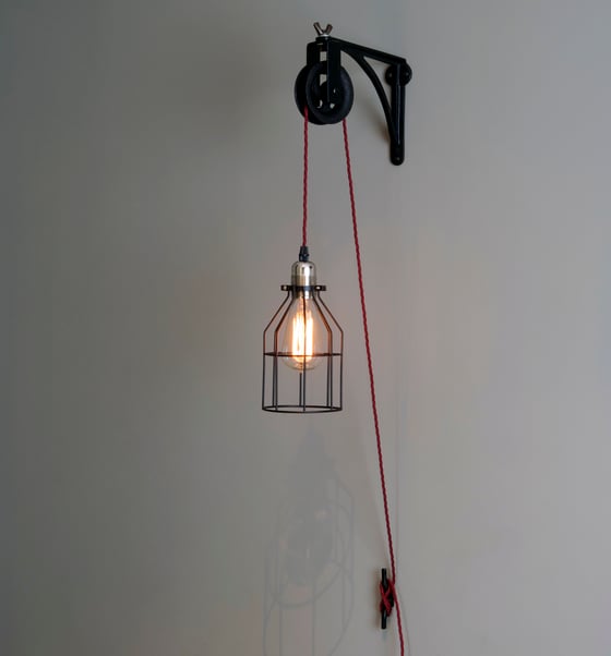 Image of Vintage Wall Mounted Industrial Pulley light