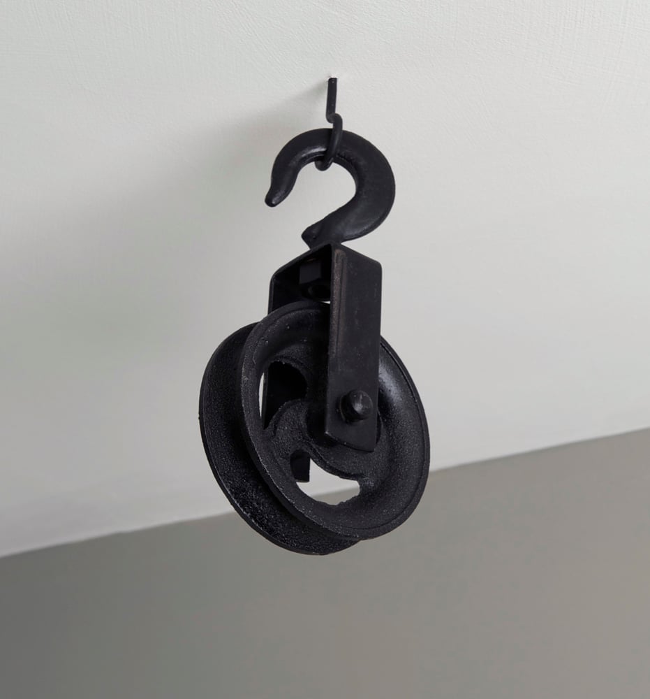 Image of Black Cast Iron Pulley Wheel