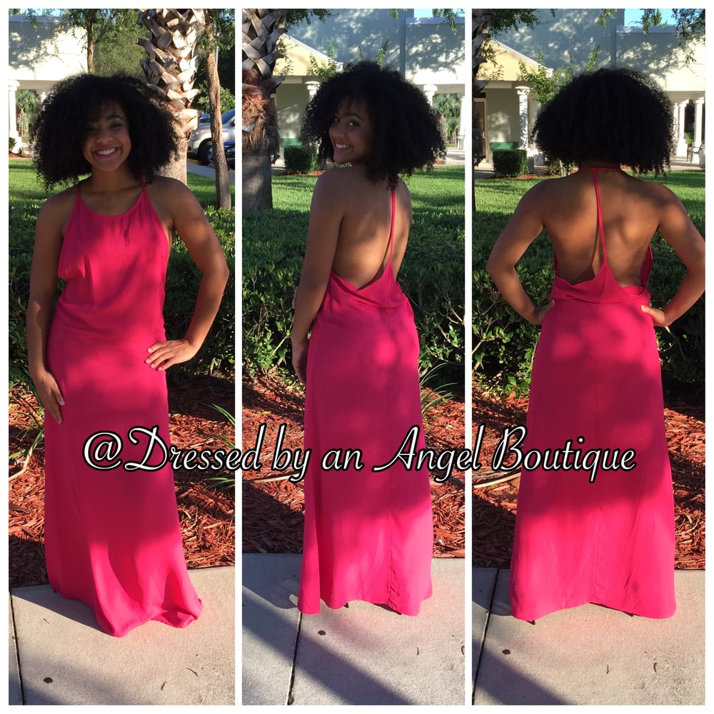 Image of Pink Maxi T-Strap Dress