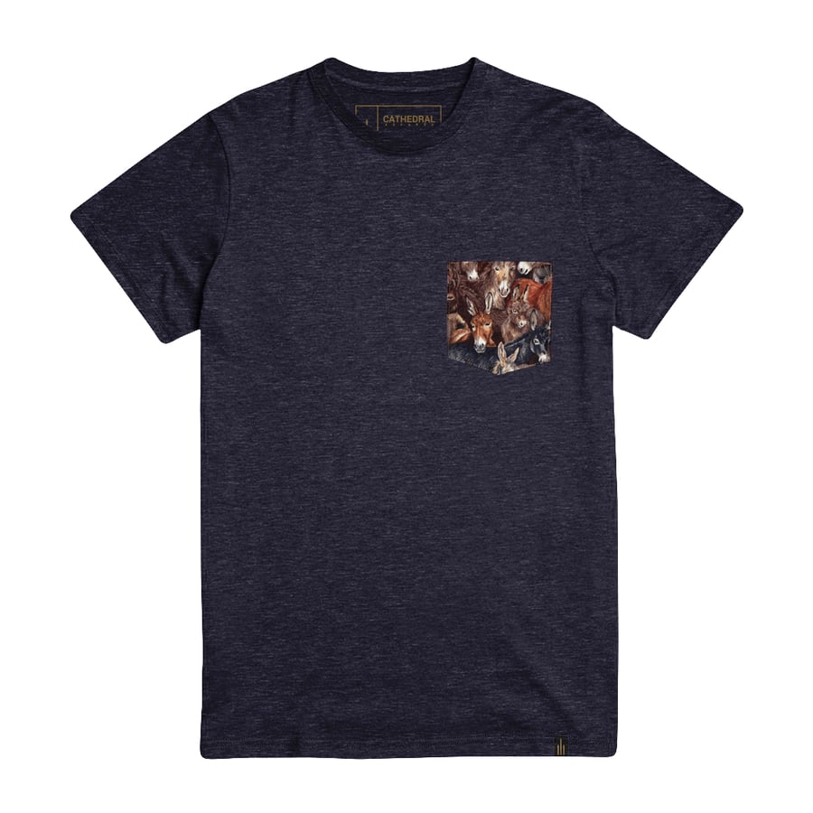 Image of DONKEY TRIBLEND BLUE POCKET TEE