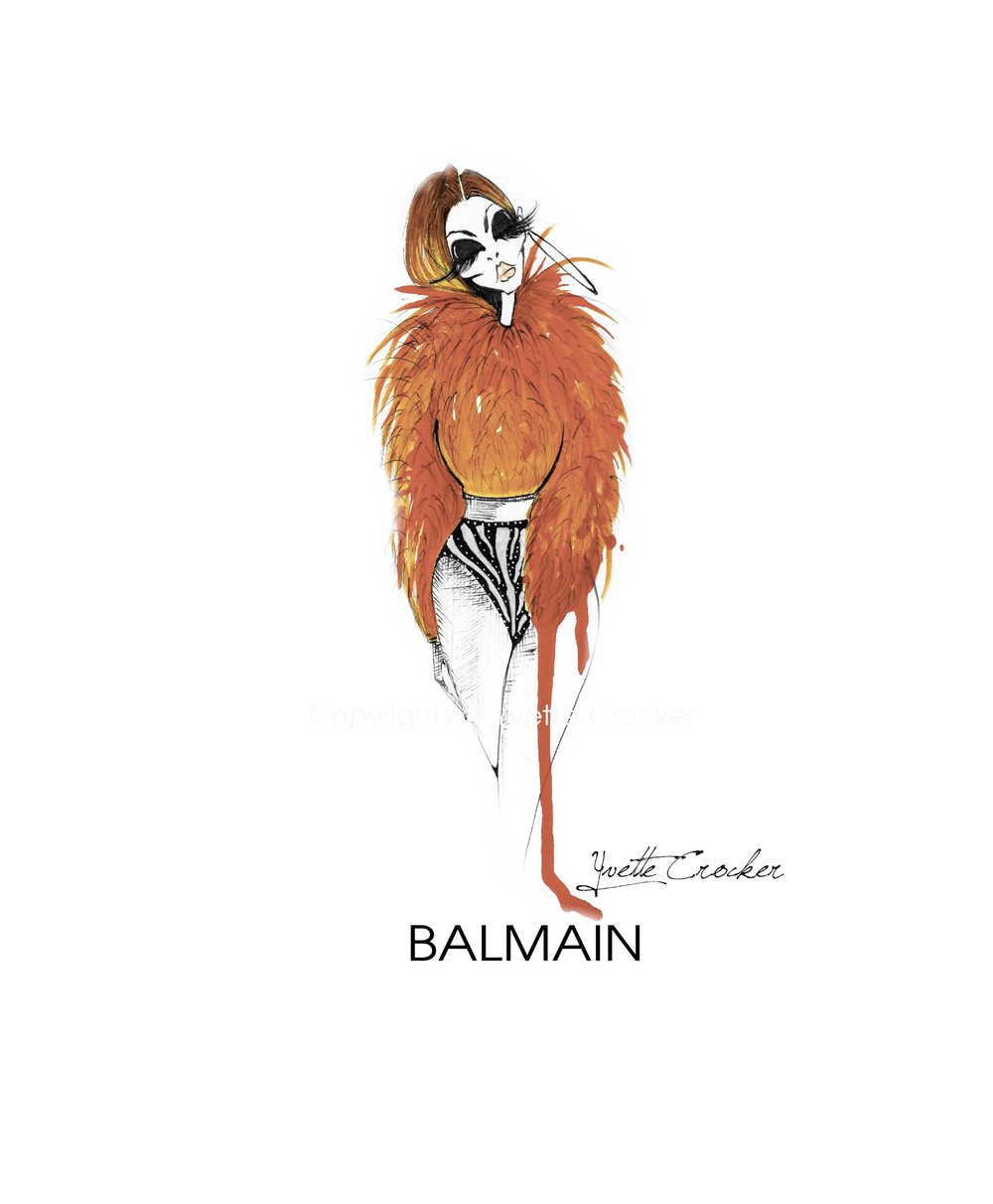 Image of BALMAIN Orange Fur
