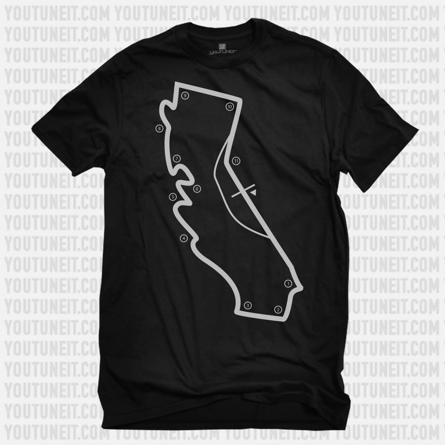 Image of California State Race Track T-Shirt (Black)