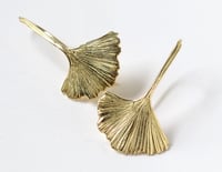 Image 1 of Ginkgo Leaf Earrings 18k Gold
