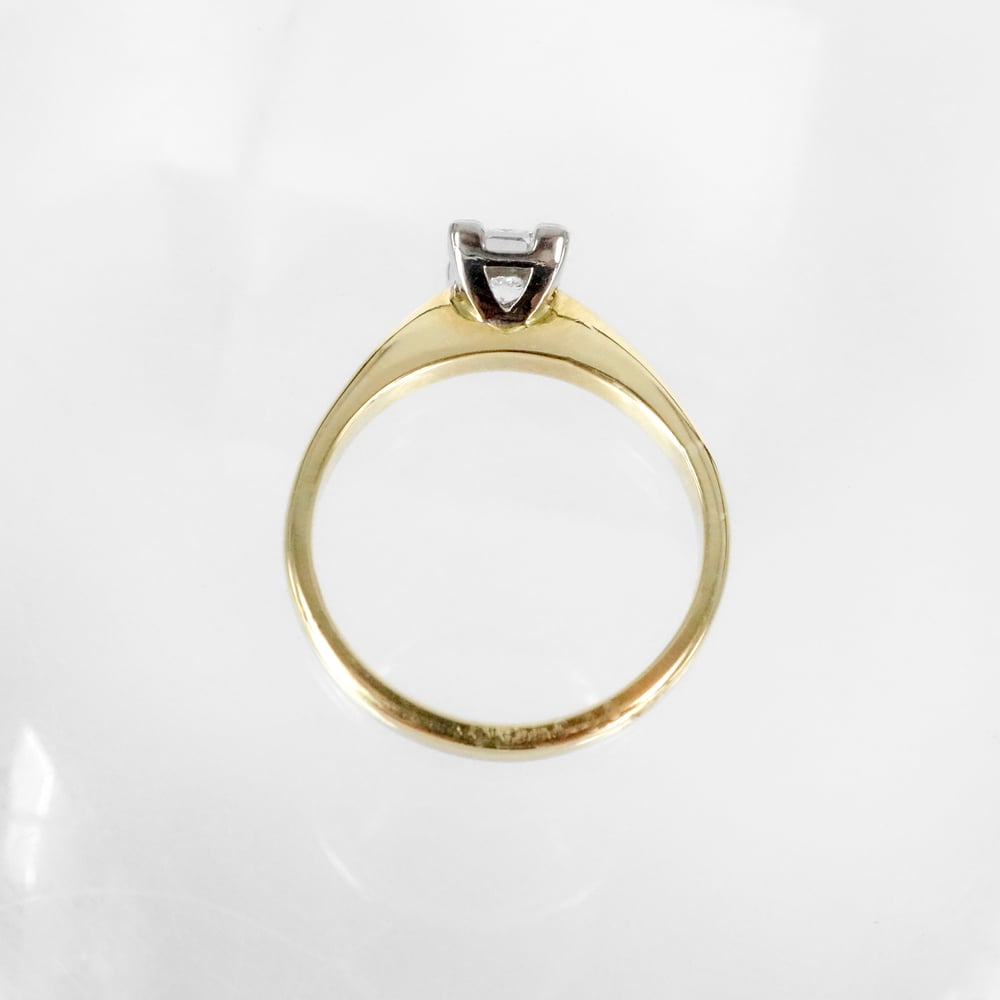 Image of 18ct yellow gold princess cut engagement ring
