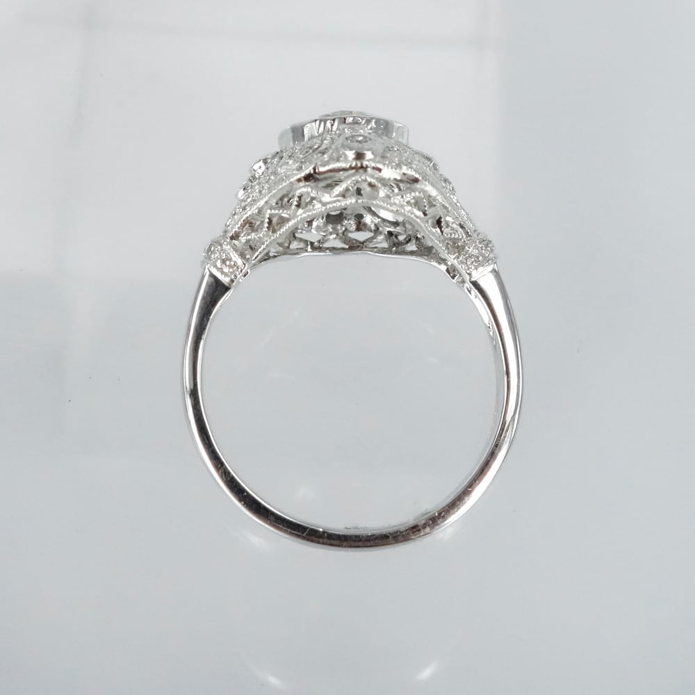 Image of  18ct white gold diamond art deco cluster engagement ring