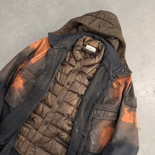 Image of AW 2014 Stone Island Raso Hand Painted Tortoise Shell 2 in 1 jacket, size large